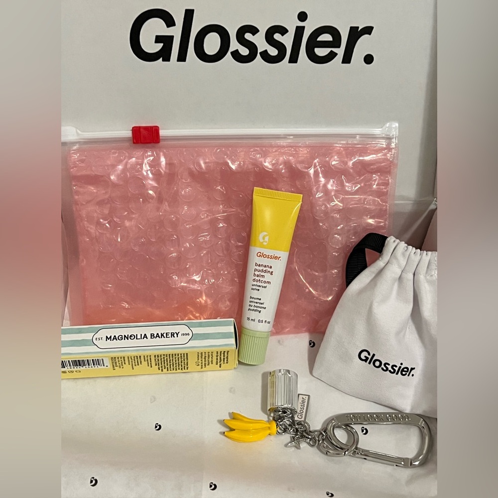 GLOSSIER SOLD OUT/LIMITED EDITION Banana 🍌 keychain & Banana pudding Balm Dotcom